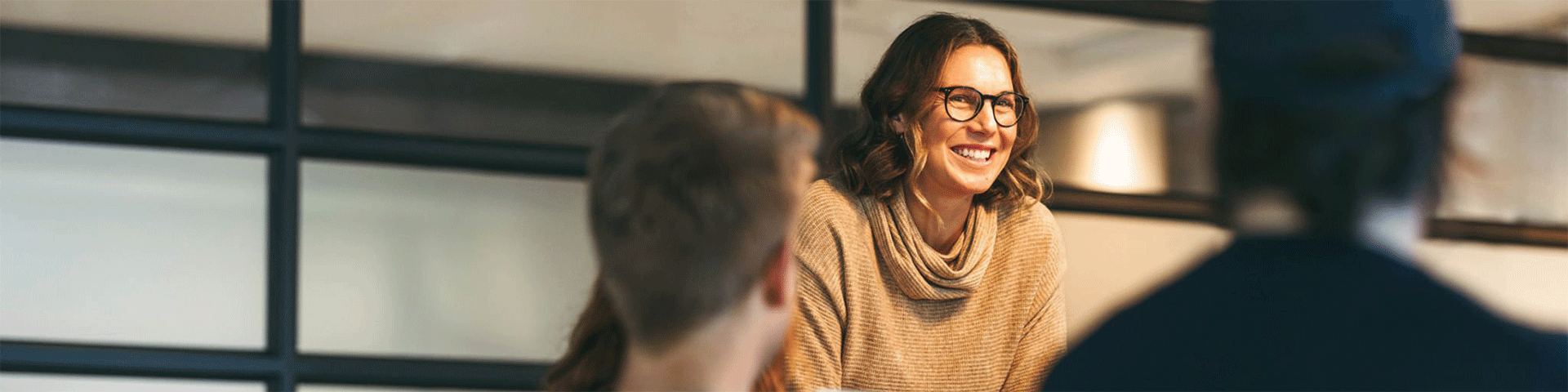 Lady smiling with glasses