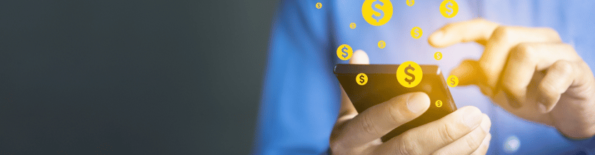 Person using their phone to make a payment